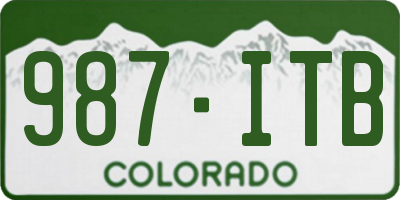 CO license plate 987ITB