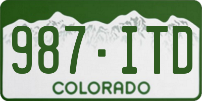 CO license plate 987ITD