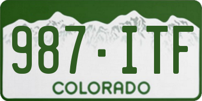 CO license plate 987ITF