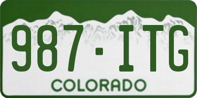 CO license plate 987ITG