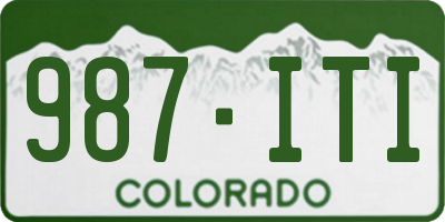 CO license plate 987ITI