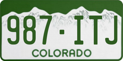 CO license plate 987ITJ