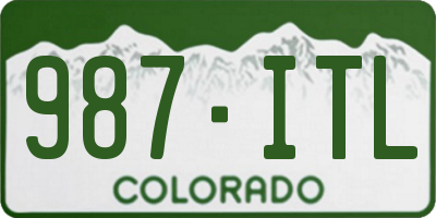 CO license plate 987ITL