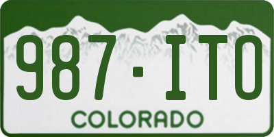 CO license plate 987ITO
