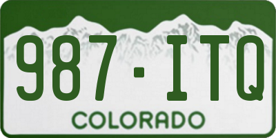 CO license plate 987ITQ