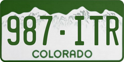 CO license plate 987ITR