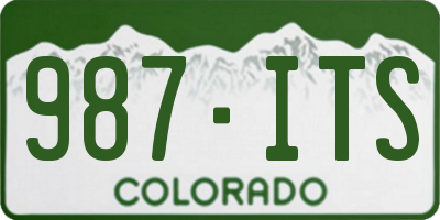 CO license plate 987ITS