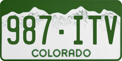 CO license plate 987ITV