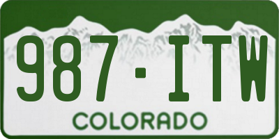 CO license plate 987ITW