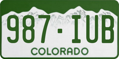 CO license plate 987IUB