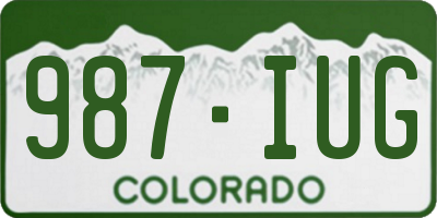CO license plate 987IUG