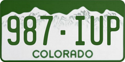 CO license plate 987IUP