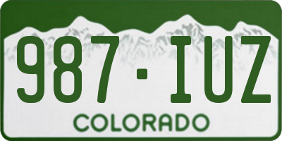 CO license plate 987IUZ