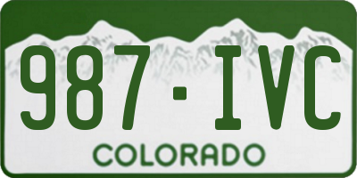 CO license plate 987IVC