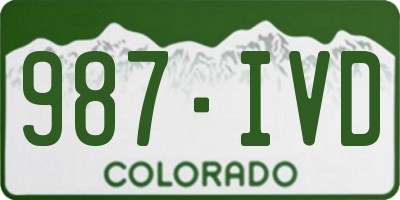 CO license plate 987IVD