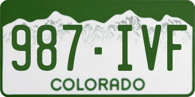 CO license plate 987IVF