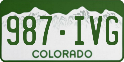 CO license plate 987IVG
