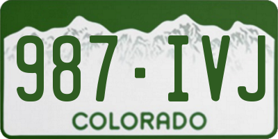 CO license plate 987IVJ