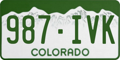 CO license plate 987IVK