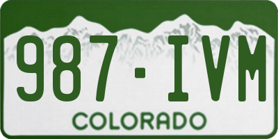 CO license plate 987IVM