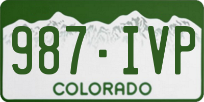 CO license plate 987IVP