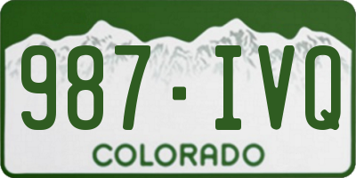CO license plate 987IVQ