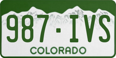 CO license plate 987IVS