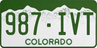 CO license plate 987IVT