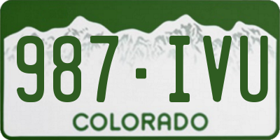 CO license plate 987IVU