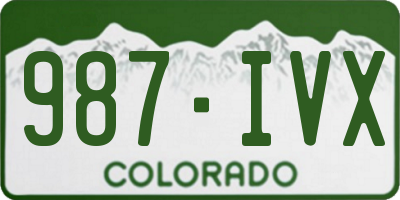 CO license plate 987IVX