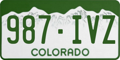 CO license plate 987IVZ