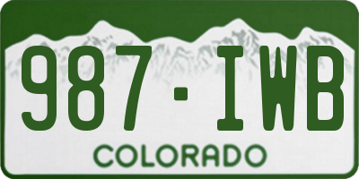 CO license plate 987IWB