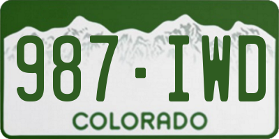 CO license plate 987IWD