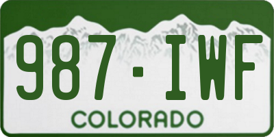 CO license plate 987IWF