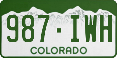 CO license plate 987IWH