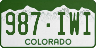 CO license plate 987IWI