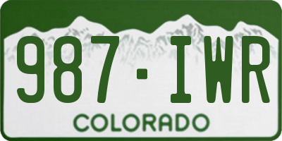 CO license plate 987IWR