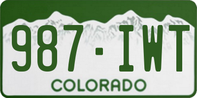 CO license plate 987IWT