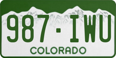 CO license plate 987IWU