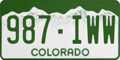 CO license plate 987IWW