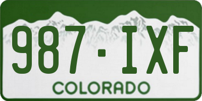 CO license plate 987IXF