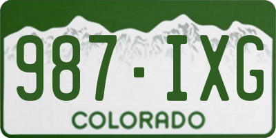 CO license plate 987IXG