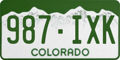 CO license plate 987IXK