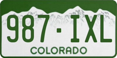 CO license plate 987IXL