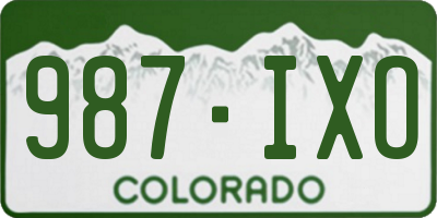 CO license plate 987IXO