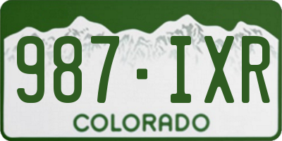 CO license plate 987IXR
