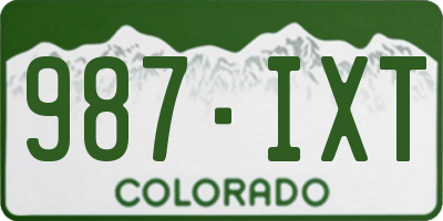 CO license plate 987IXT