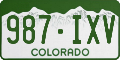 CO license plate 987IXV