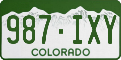 CO license plate 987IXY
