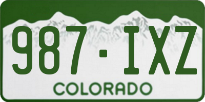 CO license plate 987IXZ